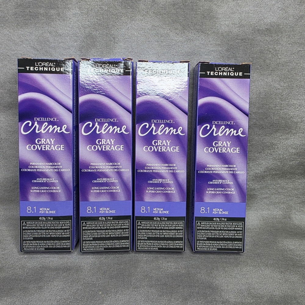 (X4) L'OREAL Excellence Creme #8.1‎ MEDIUM ASH BLONDE Haircolor Gray Coverage